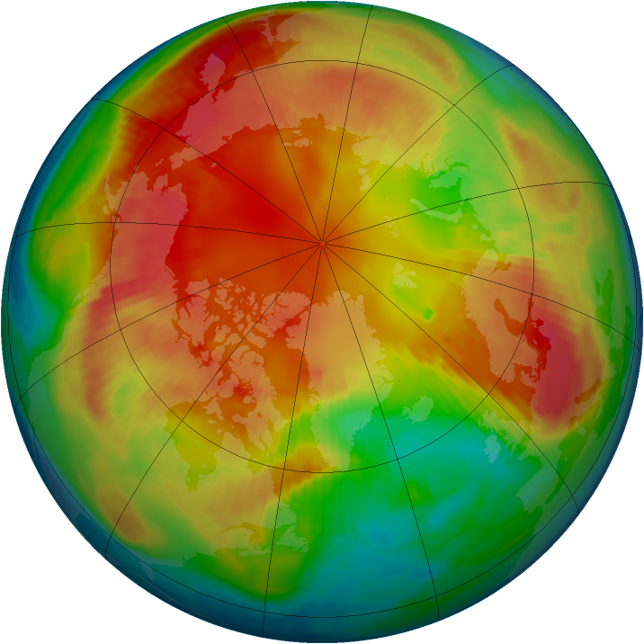 Arctic ozone map for 23 February 1999
